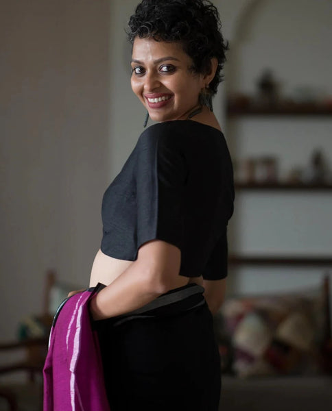 Readymade Black Art Silk Blouse