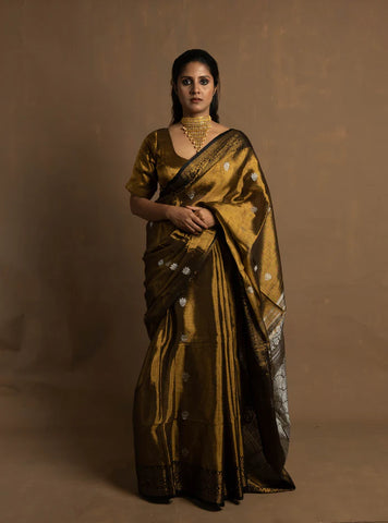 Handloom Gold Tissue Banarasi Silk Saree
