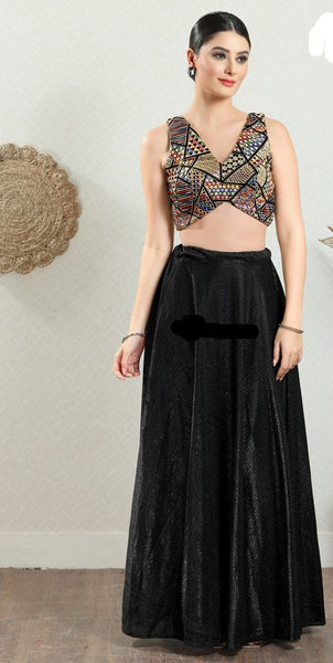Readymade Georgette Padded Back Open Sleeveless Saree Blouse