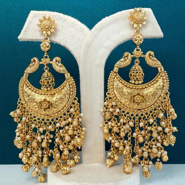 Kareena Kapoor inspired Long Gold Chandbali Indian Pakistani Earrings