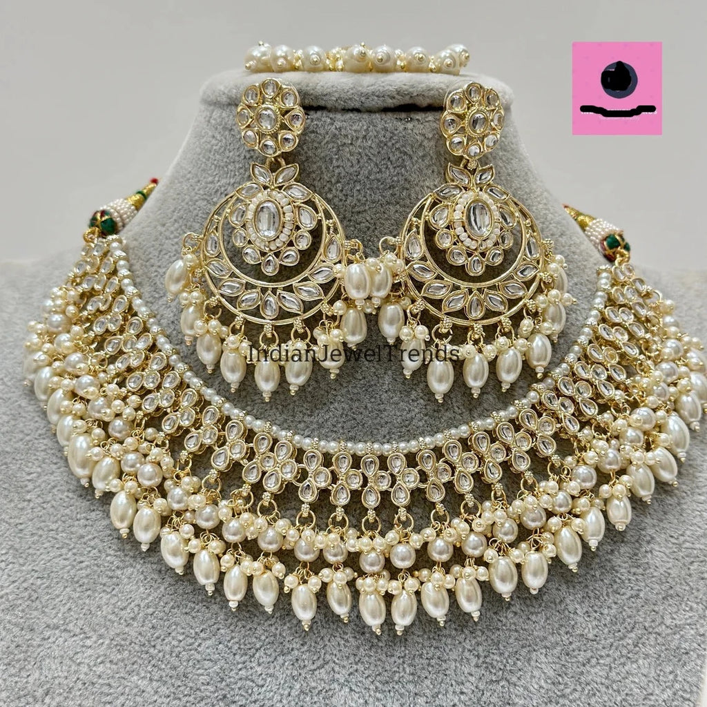 Indian Kundan Choker Necklace Set ShopBollyWear.Com