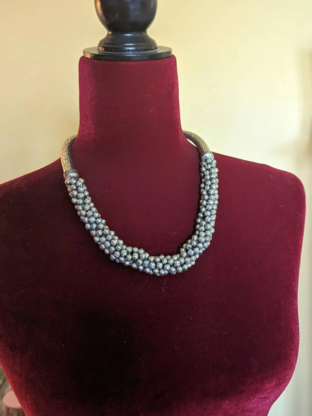 Oxidized ghungroo Hasli necklace