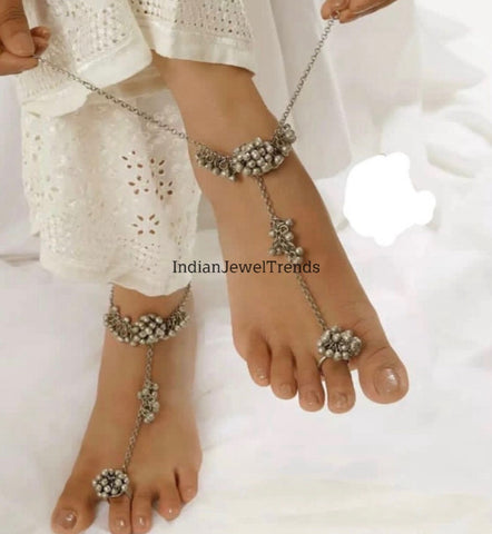 Oxidized adjustable Anklets (Pair)