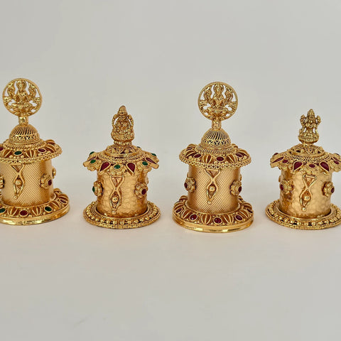 Indian Gold Plated Sindoor Box/Kumkum Box
