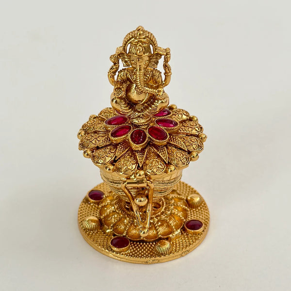 Indian Gold Plated Sindoor Box/Kumkum Box
