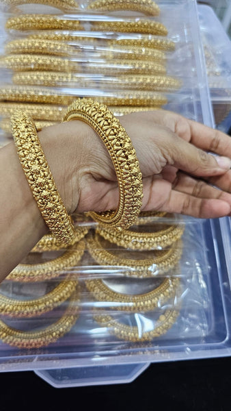 Gold Plated Bangles with Kada