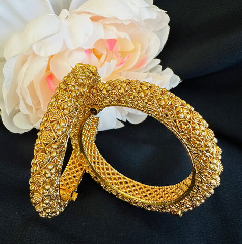 Gold Plated Bangles with Kada