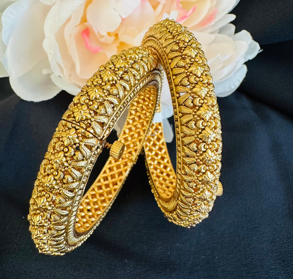 Gold Plated Bangles with Kada