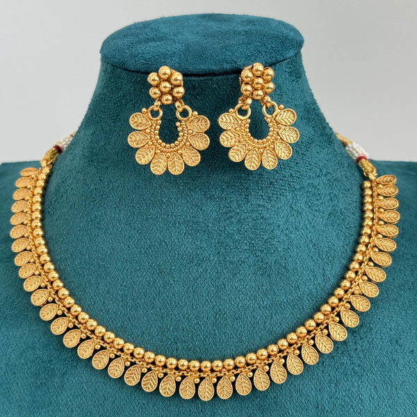 Antique Gold Necklace South Indian Temple Jewelry