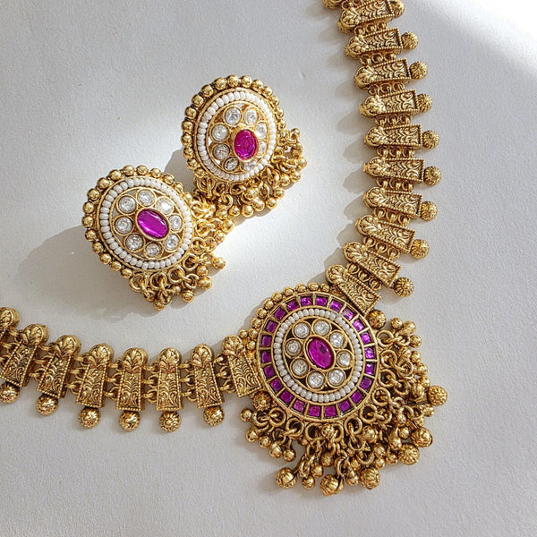 Ruby Gold Polki Kundan necklace