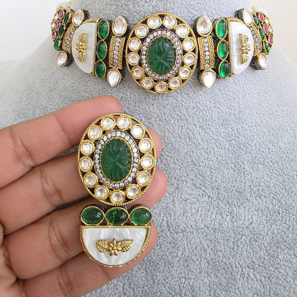 Sabyasachi inspired contemporary Green choker set
