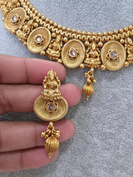 Gold Polki Kundan necklace Set