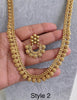 Long gold plated Polki Mala Necklace with Earrings