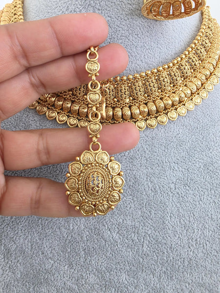 Antique Mukut Gold Bridal Necklace