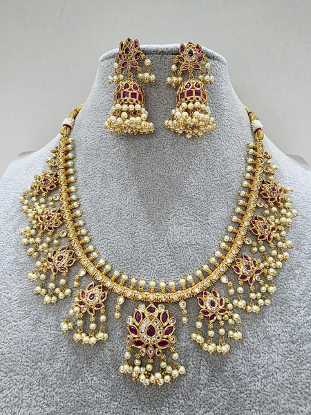 Ruby Antique Gold Necklace
