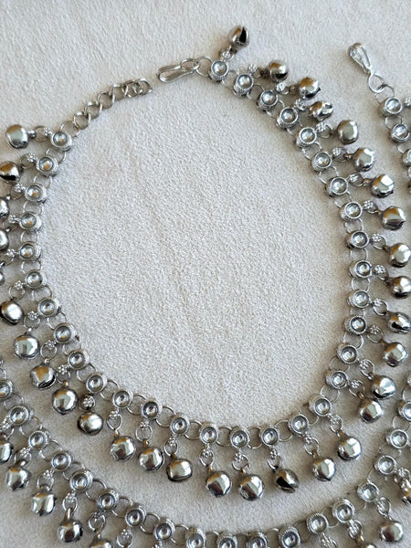 Silver Plated Anklet Pair