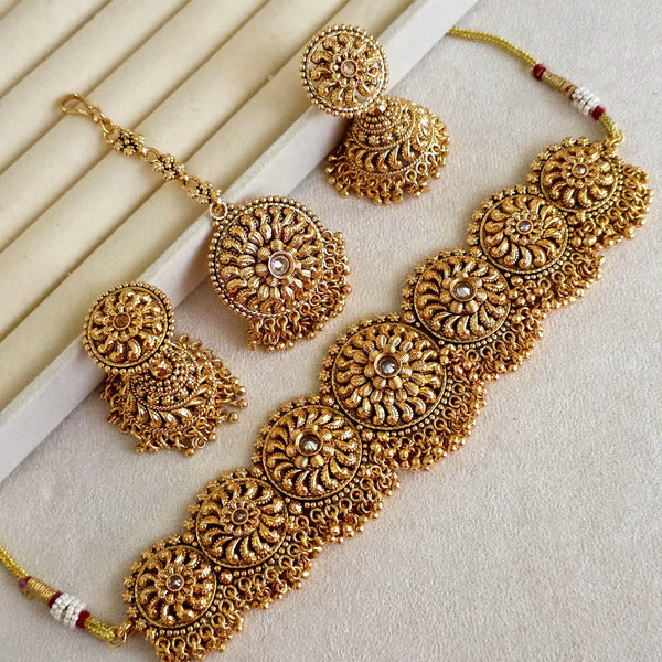 One Gram Antique Gold Choker Necklace