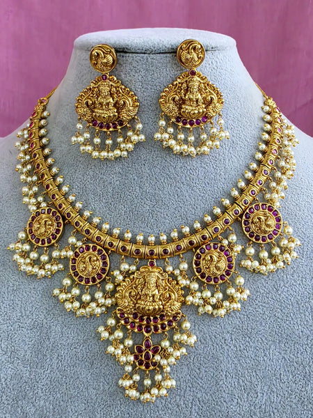 Ruby gold Kemp Stones Antique necklace