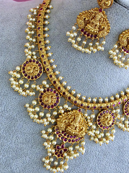 Ruby gold Kemp Stones Antique necklace