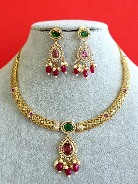 Handmade Gold Hasli Necklace and Earring Set