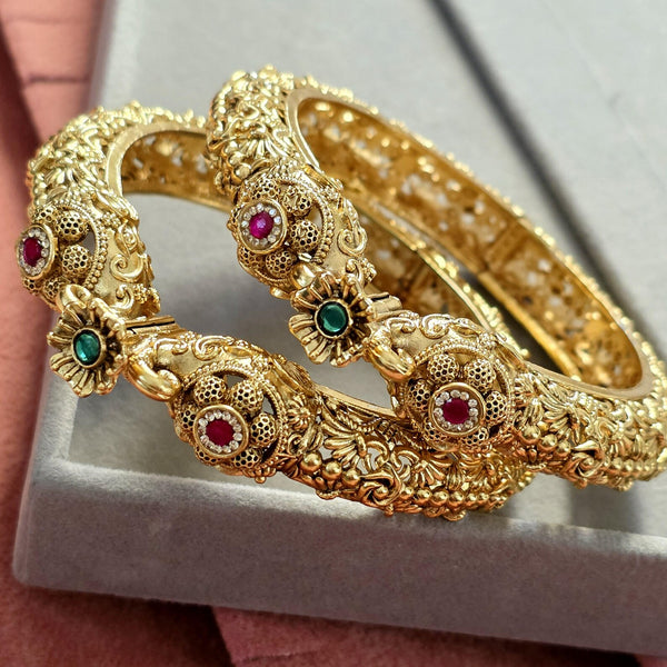Gold plated Rajwadi Swaroski Kundan One Openable Bangle