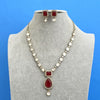 Ruby Doublet Kundan Necklace Set with Earrings