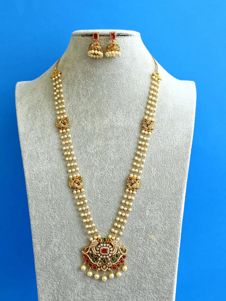 Pearl Beaded CZ Diamond Haram