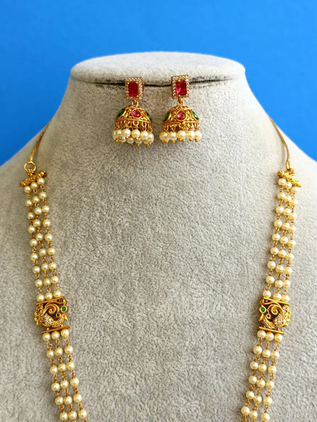 Pearl Beaded CZ Diamond Haram