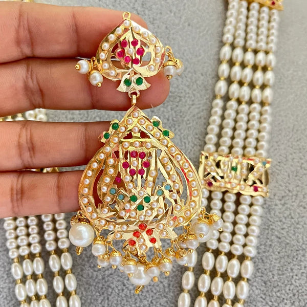 Beautiful heavy Rani Haar Jadau Kundan Necklace with Meenakari work with Earrings