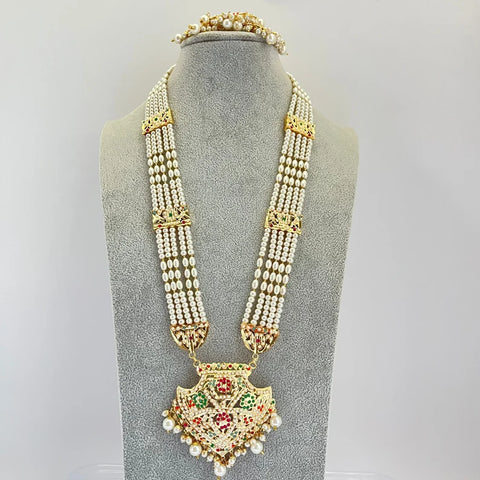 Beautiful heavy Rani Haar Jadau Kundan Necklace with Meenakari work with Earrings