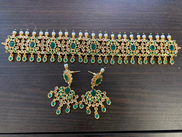 Green Jadau choker set