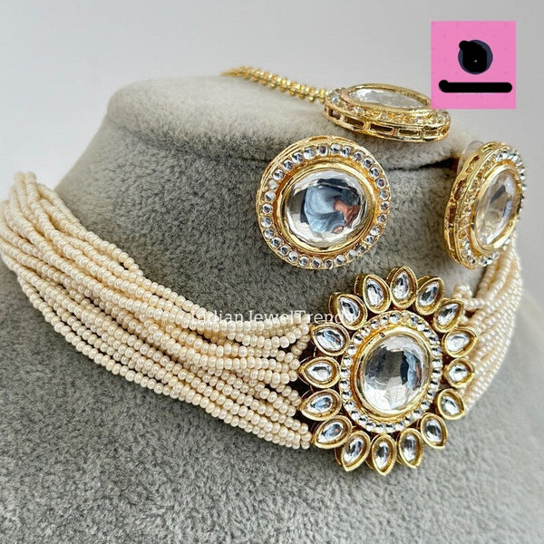 Kundan Pearl Necklace Set