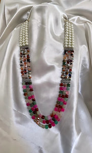 Indo Western Multicolor Beaded Mala Necklace