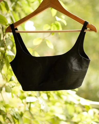 Black Cotton Silk Ready made Blouse