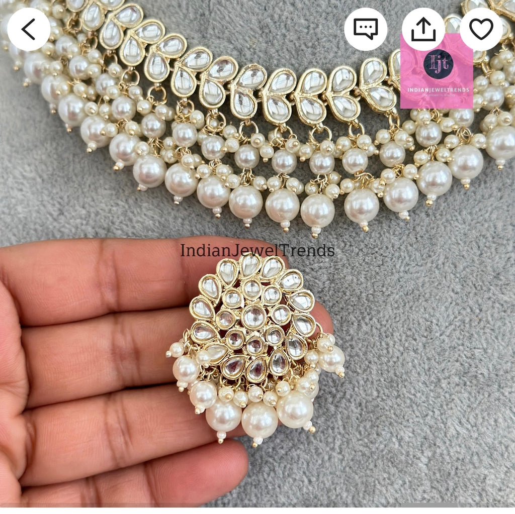 White pearl indian jewelry hotsell