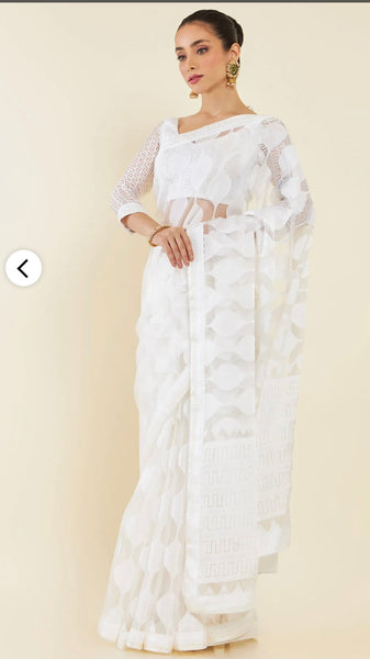 Brasso White Saree