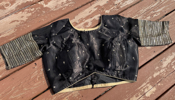BLACK GLOSSY ORGANZA SARE