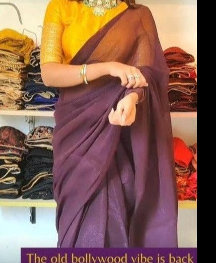 PURPLE CHIFFON SAREE