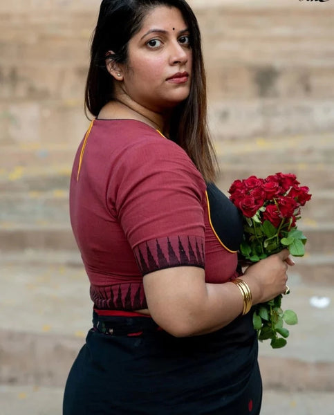 Readymade Striking Brick-Coloured Cotton Made Blouse