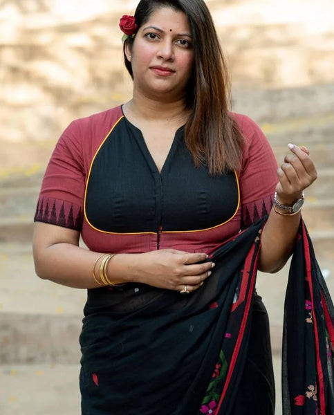 Readymade Striking Brick-Coloured Cotton Made Blouse