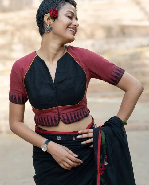 Readymade Striking Brick-Coloured Cotton Made Blouse