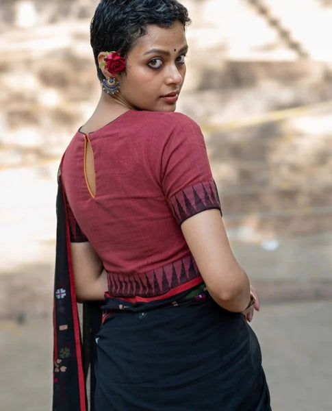 Readymade Striking Brick-Coloured Cotton Made Blouse