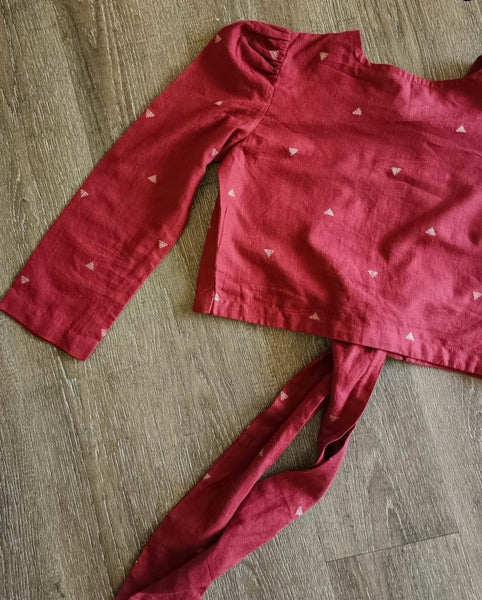 Readymade Striking Maroon Cotton Made Blouse