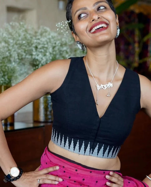 Readymade Striking Black Cotton Blouse