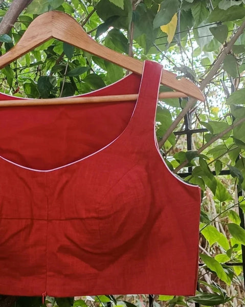 Readymade Red Cotton Blouse