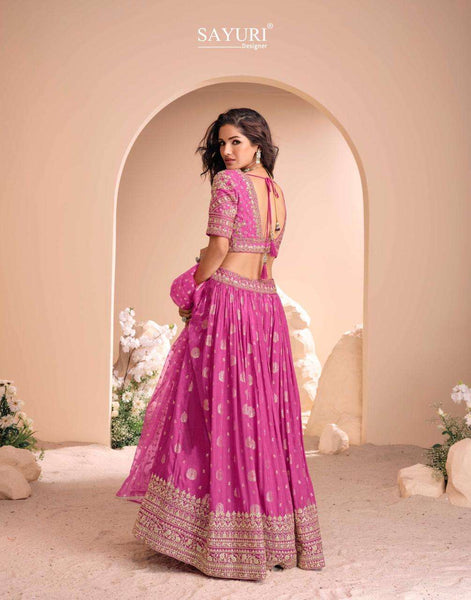 Pink and Gold Lehenga Choli Set