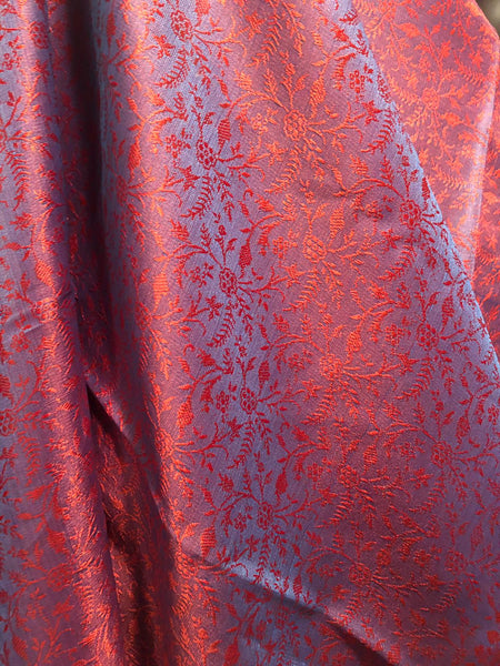 Red with Blue Border Pure Silk Dupatta/Stole