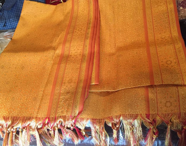 Orange Banarasi Duppata Stole