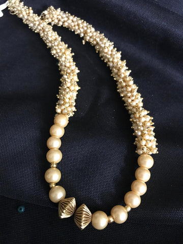 Ghoongroos Pearls with Matte Gold Beads