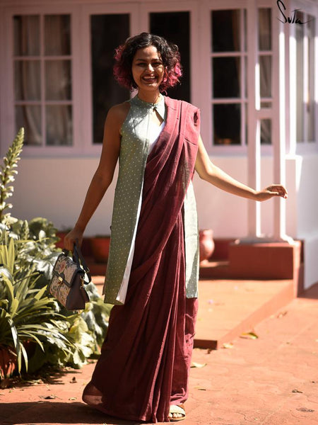 Brown Cotton Made In Heaven Mul Saree